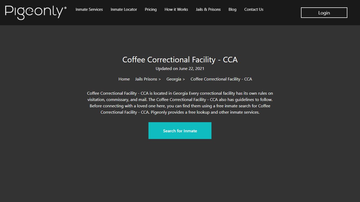 Coffee Correctional Facility - CCA Inmate Search | Georgia